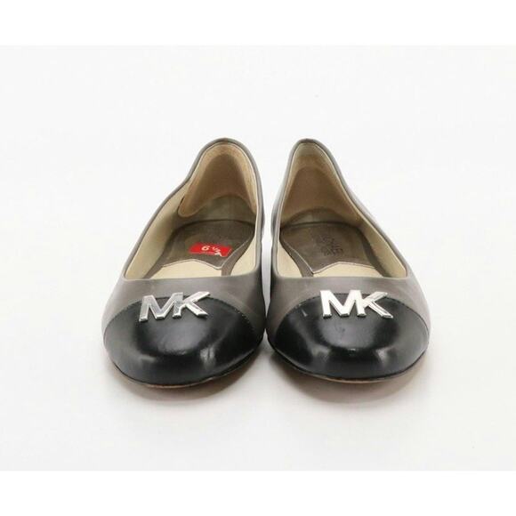MK Michael Kors Haley Baker Flat metallic logo cap toe MK slip on shoes Size 6.5 - Picture 2 of 5
